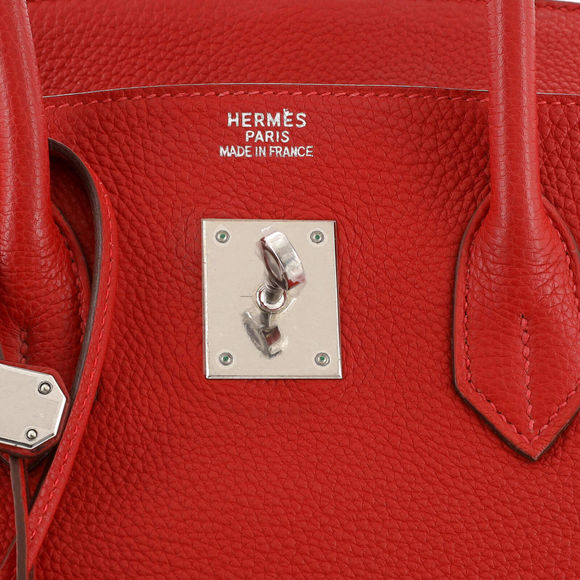 Hermes Birkin Handbag Rouge Vif Togo #78163H12B - Picture 7 of 13